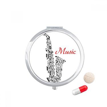 Imagem de Caixa de comprimidos para sax Classical Music Listening Illustrate Pocket Medicine Storage Box Dispenser