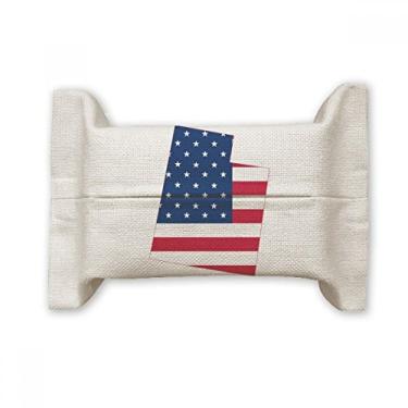 Imagem de Utah America Mapa dos EUA Estrelas Listras Bandeira Papel Papel Papel Papel Papel Papel Bolsa Algodão Linho