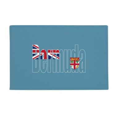 Imagem de DIYthinker Bermuda Tapete com nome da bandeira do país antiderrapante para porta de banheiro
