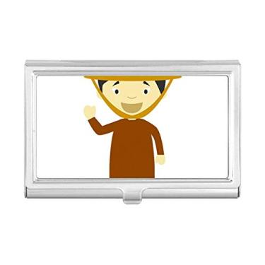 Imagem de Carteira de bolso com porta-cartões de visita com desenho do Vietnã de bambu