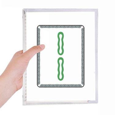 Imagem de Caderno Mahjong Bamboo Bar 2 azulejos padrão folha solta diário recarregável artigos de papelaria