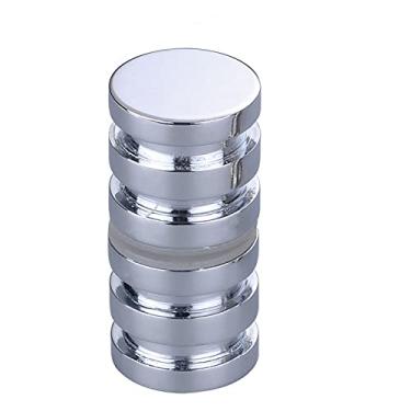 Imagem de Maçaneta da porta de vidro puxador da porta puxador empurrar banheiro chuveiro cabine puxadores com diâmetro de 1,2 polegadas alumínio escovado/prata com parafuso, A, prata