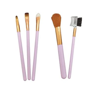 Imagem de Kit Pinceis de Maquiagem 5 Peças Cor:Rosa