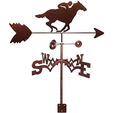 Imagem de Cata-vento De Corrida De Cavalos, Indicador De Direção Do Vento, Ferramenta De Medição De Cata-ventos Com Tinta Spray Corrosiva, Decoração Vintage De Telhado De Quintal De Fazenda,Collector88