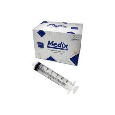 Imagem de Medix Seringa Hipodérmica Sem Agulha Luer Lock (60Ml) - Caixa Com 25 Unidades