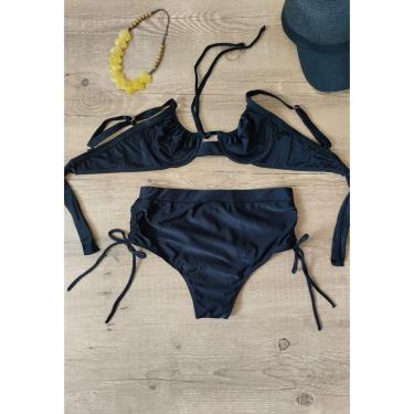 Imagem de Biquíni Feminino Plus Size Aro Sem Bojo Calcinha Cintura Alta