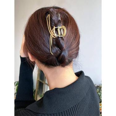 Imagem de Presilha Piranha De Cabelo Metal Laço Simples Dourada