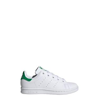 Imagem de adidas Originals Stan Smith (End Plastic Waste) Sneaker, White/Cloud White/Green, 2 US Unisex Little Kid