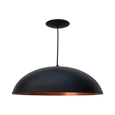 Imagem de Combo Kit com 2 Pendentes Ônix Meia Esfera Cobre Lustre Alumínio 30Cm Luminária Lustre