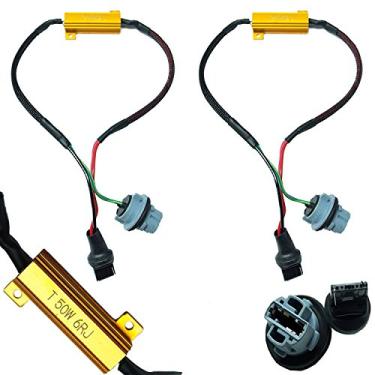 Imagem de PA LED 2x LED 7440 T20 50W 6 Ohm Luzes LED Resistor de Carga Adaptador Correção Hiper Piscante Rápido Canbus Código de Erro Eliminador Aviso Cancelador para Sinal de Volta Reverso Backup Diurno DRL