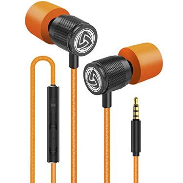 Imagem de LUDOS Fones de ouvido intra-auriculares ultra com fio, 5 anos de garantia, fones de ouvido com microfone, fones de ouvido com isolamento de ruído, espuma de memória para iPhone, Samsung, estudantes