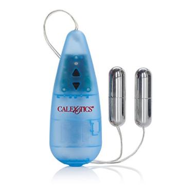 Imagem de CalExotics Vibrador Bullet Slim Duplo com Fio Exótico Pocket Exotics – Brinquedos Sexuais para Casais – Ovos Massageadores Vibração Adulto – Azul