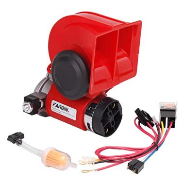 Imagem de FARBIN Buzina de trem para caminhão 12v 150db buzina de carro alto caracol buzina de ar com bomba de ar para caminhão, carro, barco, van, caminhão, SUV, motocicleta, off-road