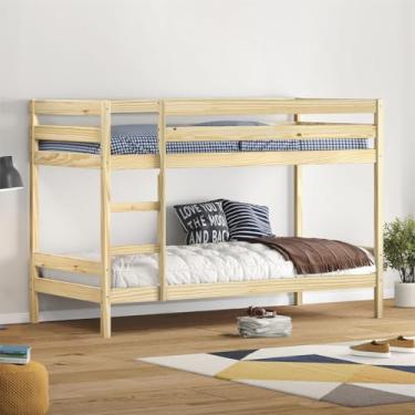 Imagem de IDIMEX Beliche de Madeira Solteiro com Grande de Proteção Natural Felix