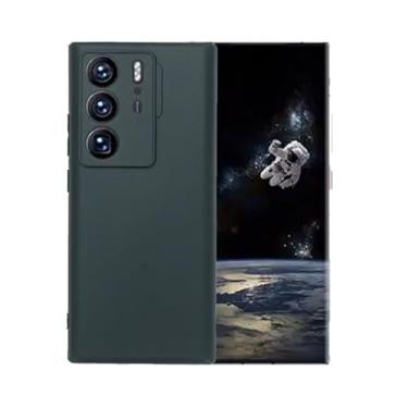 Imagem de WDMYLFTW Capa de silicone para ZTE Axon 40 Ultra, proteção completa com toque macio e sedoso, à prova de choque com forro de microfibra (preto)