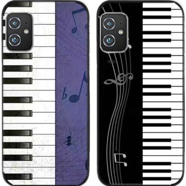 Imagem de 2 peças Piano TPU Gel Silicone Capa de telefone traseira para Asus Zenfone 8/9/10 (Asus Zenfone 8)