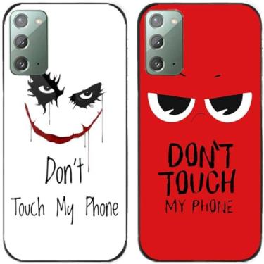 Imagem de 2 peças Smile Don't Touch My Phone impresso TPU gel silicone capa de telefone traseira para Samsung Galaxy All Series (Galaxy Note 20)