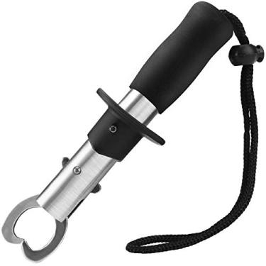 Imagem de Scotank Pegador de lábio de peixe, ferramenta para agarrar, suporte de peixe, equipamento de pesca de gato de aço inoxidável com espuma de EVA e alça de pulso, acessórios de caiaque, equipamento de