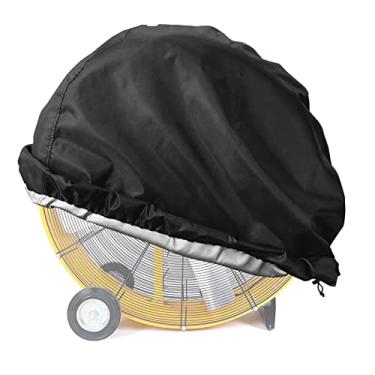 Imagem de LSongSKY Capa para ventilador industrial de 106,6 cm, capa à prova d'água e à prova de poeira adequada para ventilador de barril de acionamento por correia industrial de alta velocidade de 106,6 cm, capa para ventilador de piso externo resistente, 119 cm L x 53 cm P x 117 cm A, preta