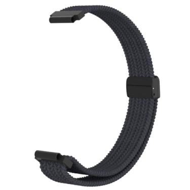 Imagem de C2D JOY Pulseira de nylon trançado compatível com Garmin Forerunner 735XT/235, pulseira magnética esportiva de nylon com chave de fenda, preta média,