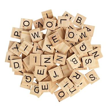 Imagem de GNIEMCKIN 2000 PCS Wood Letter Tiles, Wooden Scrabble Tiles A-Z Capital Letters for Creative Crafting Projects, Making Alphabet Coaster, DIY Wood Gift Decoration
