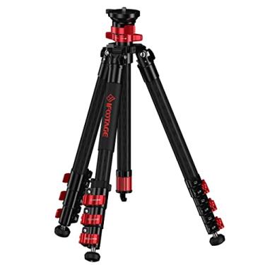 Imagem de IFOOTAGE TC5S Tripé de câmera de carbono, tripé de vídeo profissional de 4 seções, cabeça esférica de rotação de 360° 150 cm