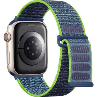 Imagem de Lenrao Pulseiras femininas de relógio Apple Watch de 38 mm, 41 mm, 42 mm e 44 mm, pulseira de nylon para Apple Watch de 40 mm, pulseiras ajustáveis compatíveis com iWatch Series SE 9/8/7/6/5/4/3/2/1