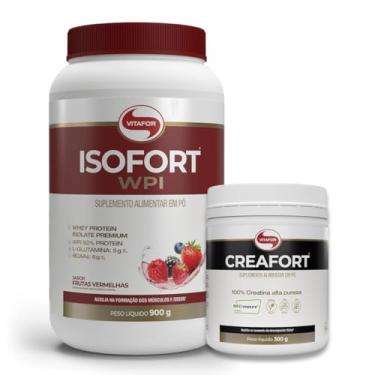Imagem de Kit - Isofort 900g + Creafort creapure 300g Vitafor (900g, frutas vermelhas)
