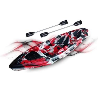 Imagem de Caiaque Duplo De Pesca Modelo K2 Pró Fibra 2 Lugares + Remos (CAMUFLADO VERMELHO)