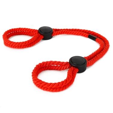 Imagem de Pulseira de algemas, tornozeleiras ajustáveis para mulheres e homens, conjunto de punhos felpudos feitos à mão no tornozelo, corrente corporal rave, acessórios de joias corporais, Adjustable, Algodão,