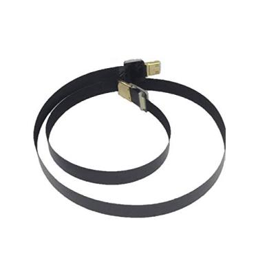 Imagem de Cabo HDMI plano FPV fino mini macho HDMI reto para HDMI padrão HDMI completo HDMI normal HDMI reto HDMI macho para rig gimbal Canon 5D3 5D2, Panasonic Lumix GH3 GH2, sony nex 5N 5T 5R 7N 5CM Preto (50