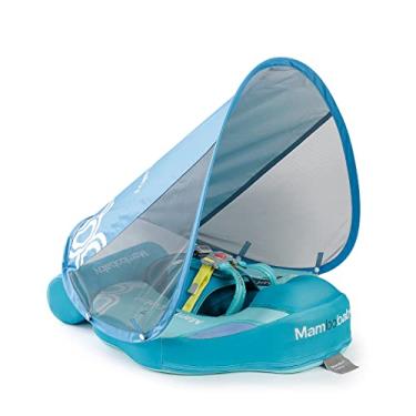 Imagem de Boia de natação para bebês Mambobaby com dossel e cauda, não inflável, boia de natação macia para bebês, proteção solar, boia de piscina para recém-nascidos, 3 a 24 meses, material amigo da pele para