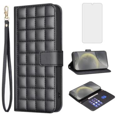 Imagem de Asuwish Capa carteira para Samsung Galaxy S24 Plus S24+ 5G com protetor de tela de vidro temperado, alça de pulso, suporte para cartão de crédito, capa flip para celular S24plus 24S + S 24 24+