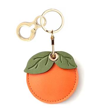 Imagem de Leather Keychain Holder Case Compatible with Apple AirTag, Cute Protective Air Tag Cover with Keychain Ring, Anti-Scratch Finder GPS Tracker Case for Wallet Keys(Persimmon)