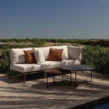 Imagem de Conjunto Jardim 1 Chaise 1 Sofá 70cm 1 Mesa Baixa 1 Mesa Centro Alta Refúgio Cabecasa Madeiramadeira Champanhe/Quaker areia