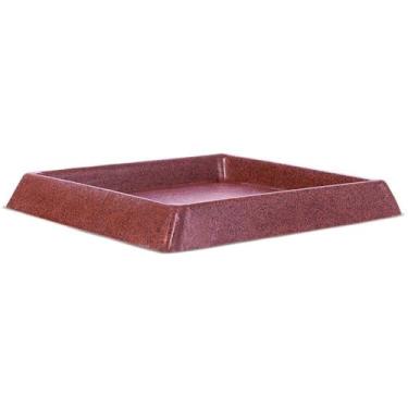 Imagem de Conjunto de 5 Pratos para Vaso de Plantas Quadrado 21 Afort Marrom