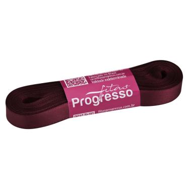 Imagem de Fita de Cetim Progresso Face Simples, 10m, 10mm, Marsala - CF002.1355