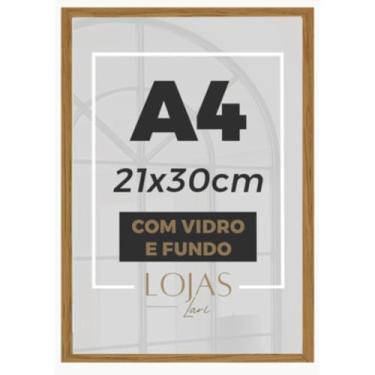 Imagem de Kit 4 Molduras Quadro A4 21x30 Com Vidro Poster Certificado (Marrom)