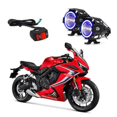 Imagem de Kit Led Farol Milha Moto CBR650R 2015 2016 2017 2018 2019 Angel Eye Az