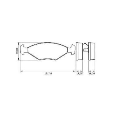 Imagem de Pastilha De Freio Uno Dianteira Bosch 0986Bb0261 Sem Alarme Sistema At