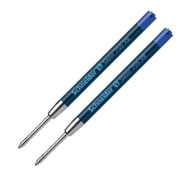 Imagem de Schneider® Refil de tinta esferográfica Slider 755 azul extra amplo com sistema de tinta ViscoGlide® - pacote com 2