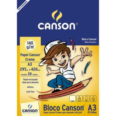 Imagem de Bloco Papel Canson A3 Creme 140g com 20 Folhas - Canson