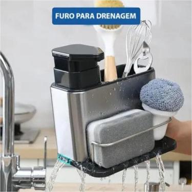 Imagem de Kit aço inox  304 Porta Detergente Sabão Líquido Dispenser - SWEET HOM