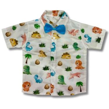 Imagem de Camisa Infantil Temática Dino Baby Dinossauro e Gravata - Pequenos Enc