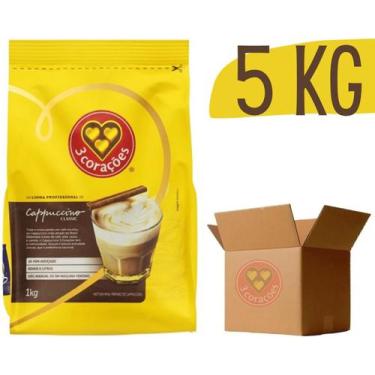 Imagem de Cappuccino 3 Corações Classic 1kg Soluvel Instantaneo Vending - 5 Pc