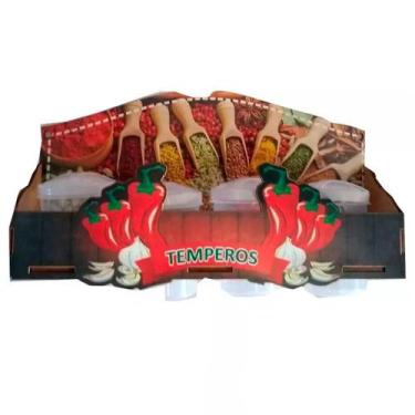 Imagem de Porta Temperos - Condimentos De Parede Em Madeira - Chilli - Retrofenn