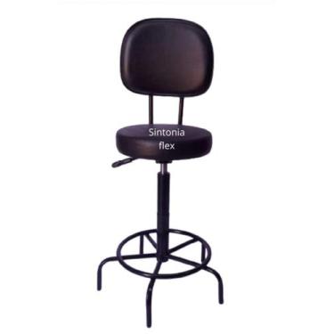 Imagem de Cadeira Mocho Caixa Alta Secretaria L Duplo Base Ferro Fixa - Sintonia