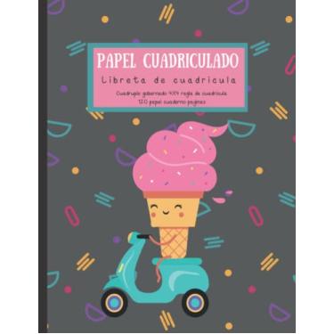 Imagem de Papel Cuadriculado: Libreta de cuadricula. Cuádruple gobernado 4X4 regla de cuadrícula.: Bonito cuaderno de papel cuadriculado. Reglas del cuádruple escolares. Libreta de cuadricula.