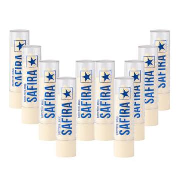 Imagem de Kit 10 Protetores Labiais Manteiga Cacau Hidratante Safira - SAFIRA CO