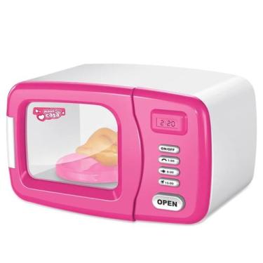 Imagem de Cozinha Infantil Microondas Luz Som Pratinho Gira Comidinha - DM Toys